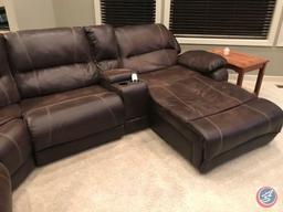 Bonded Leather 3 pc recliner sectional, theatre seating, 90 degree angle, $1700 new