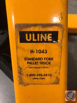 Uline H-1043 Standard Fork Pallet Truck Load Capacity 5,500 lbs.