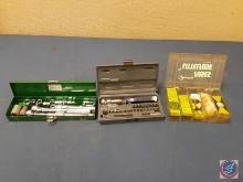 Sears Rachet/Socket Set in Metal Case, Vintage Sideways Ratcheting Screwdriver Tool Kit in Plastic