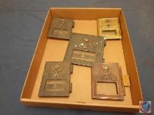 Assortment of Vintage US Post Office Doors w/glass and single dial