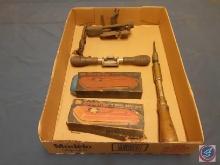 (2) Vintage ReadyRay Automobile Trouble Light, Vintage Stanley Spoke Shave No. 67, Vintage