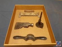 Vintage Hatchet/Hammer Head, Vintage Spoke Shave, Vintage Stanley Clapboard Siding Marking Gauge
