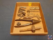 Vintage Wooden Marking Gauge, Vintage Plumber Lead Pipe Expander, Vintage Hand Plane Parts