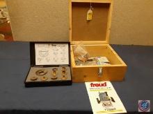 Freud Router Template Guide Kit - FT2020, Freud Router Wooden Box w/Router Parts / Bushings for