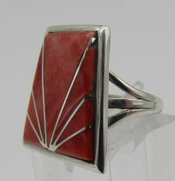 "TEME" SPINY OYSTER SHELL RING STERLING SILVER SOS