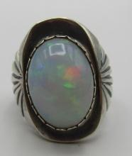 9.5 CARAT OPAL RING STERLING SILVER