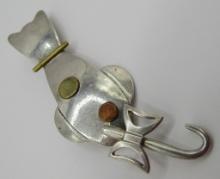 CAT PIN CII TAXCO STERLING SILVER BROOCH MEXICO