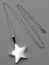 30" NECKLACE PLUS 2" STAR CHARM STERLING SILVER
