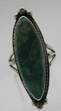 ELLE CURLEY JACKSON TURQUOISE RING STERLING SILVER