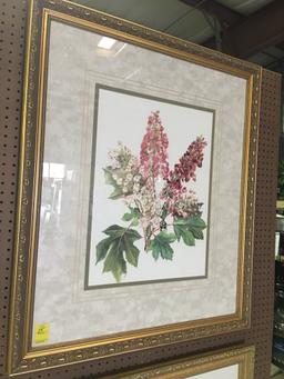 Matted & Framed Floral Print By B. Long Is 34" x 40"