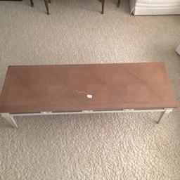 Vintage Coffee Table With Wood Parquetry Top