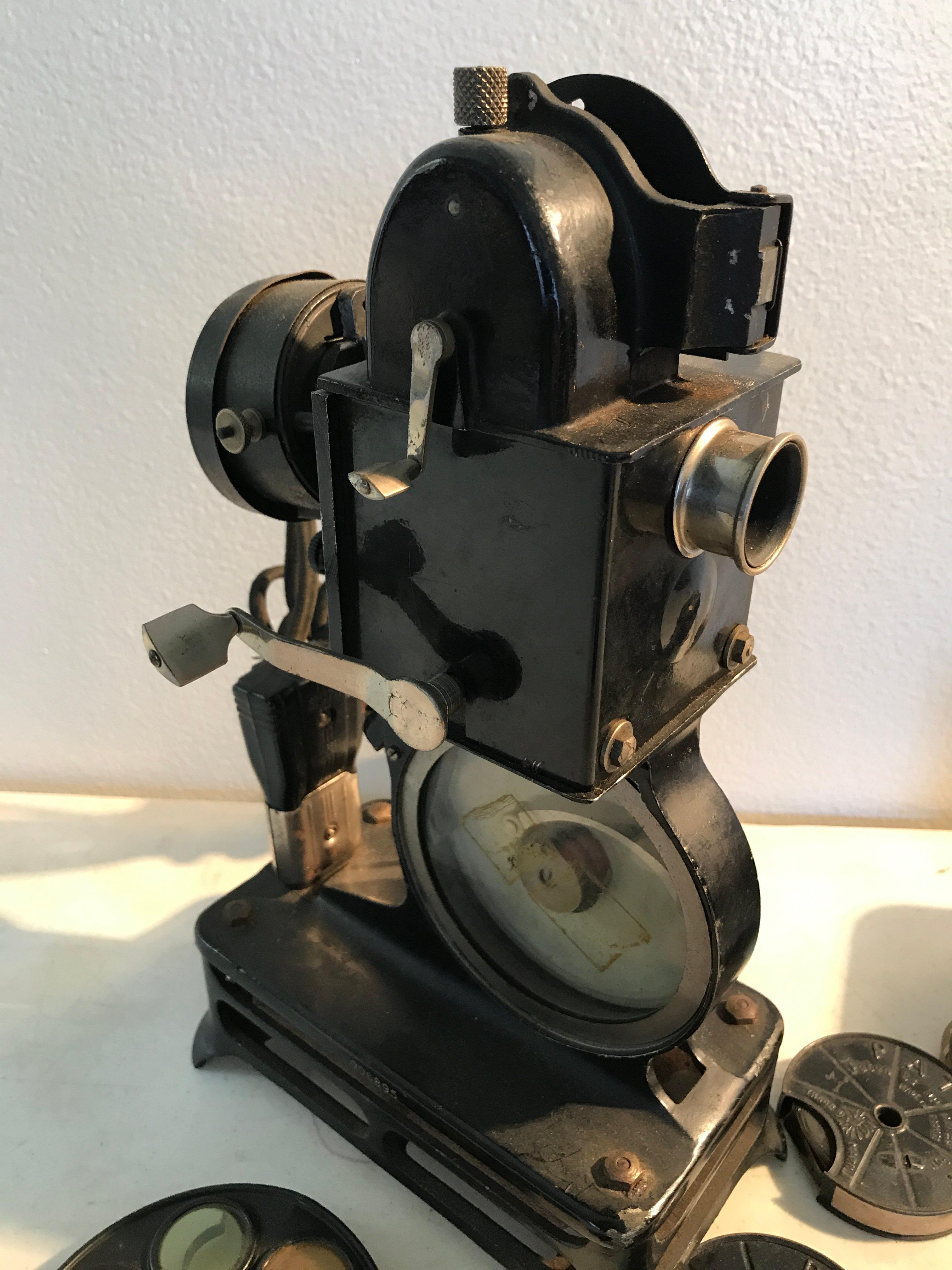 Antique Pathex Silent Film Projector w/ Movie Camera and Reels
