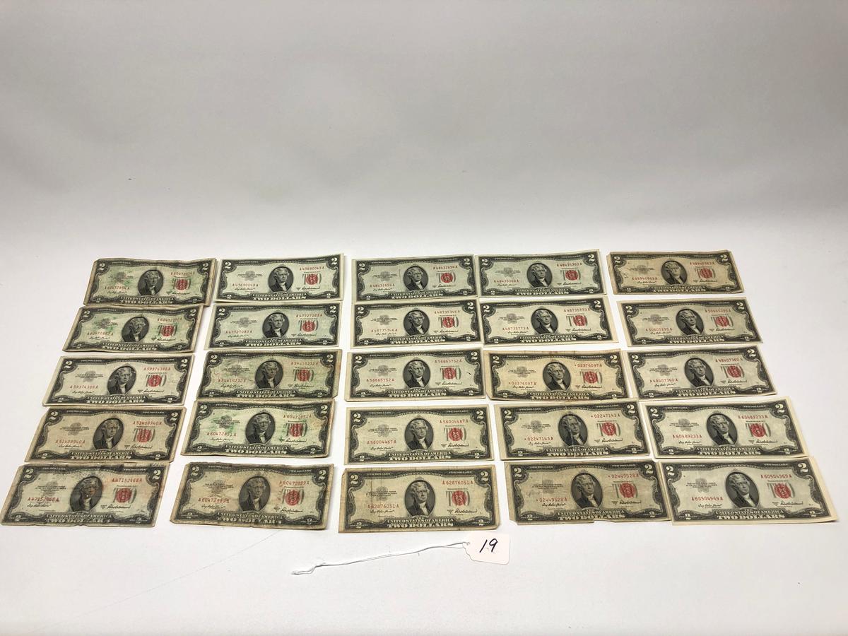 26-1953A, Red Seal, $2.00 Silver Certificates
