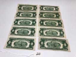 7-1953B, Red Seal, $2.00 Silver Certificates