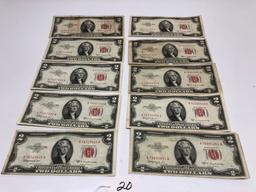 7-1953B, Red Seal, $2.00 Silver Certificates