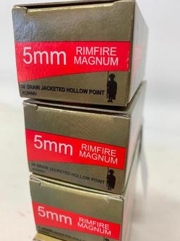 (4.5) Boxes Of Centurion 5MM Rimfire Magnum Varmit Ammo (225) Rounds