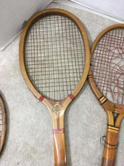 Group of Four Vintage Tennis Rackets