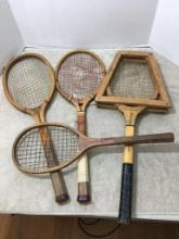 Group of Four Vintage Tennis Rackets