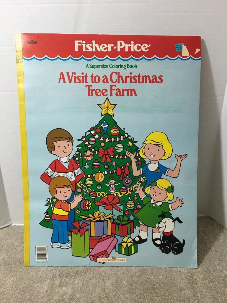 Fisher-Price "A Visit to a Christmas Tree Farm" Giant Coloring Book 1987