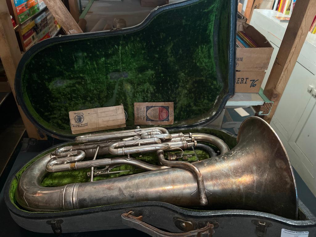 Vintage Holton's Baritone Horn w/Case and Some Accessories (Basement)