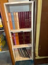 Wood Bookshelf w/Vintage Britannica Encyclopedias (Basement)