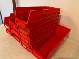 Set of Plastic Storage Bins and Contents