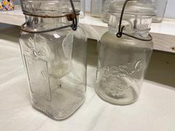 Group of 8 Vintage Glass Jars