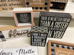 Group of Shelf Sitter Signs
