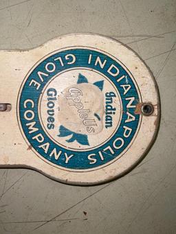Vintage Indianapolis Glove Company Wood Thermometer