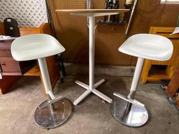 Wooden Pub Style Table and Stools