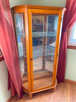 Vintage Curio Cabinet with Glass Shelves