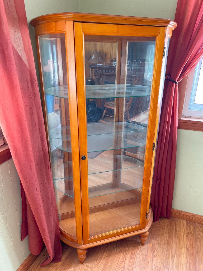 Vintage Curio Cabinet with Glass Shelves