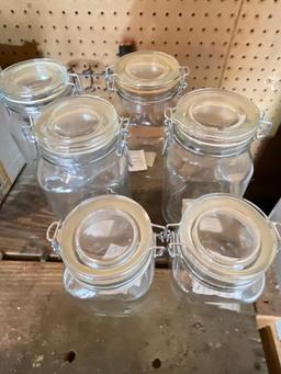Group of 6 New Glass Canisters