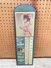 Vintage Wooden Eastman Kodak Thermometer