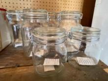 Group of 6 New Glass Canisters