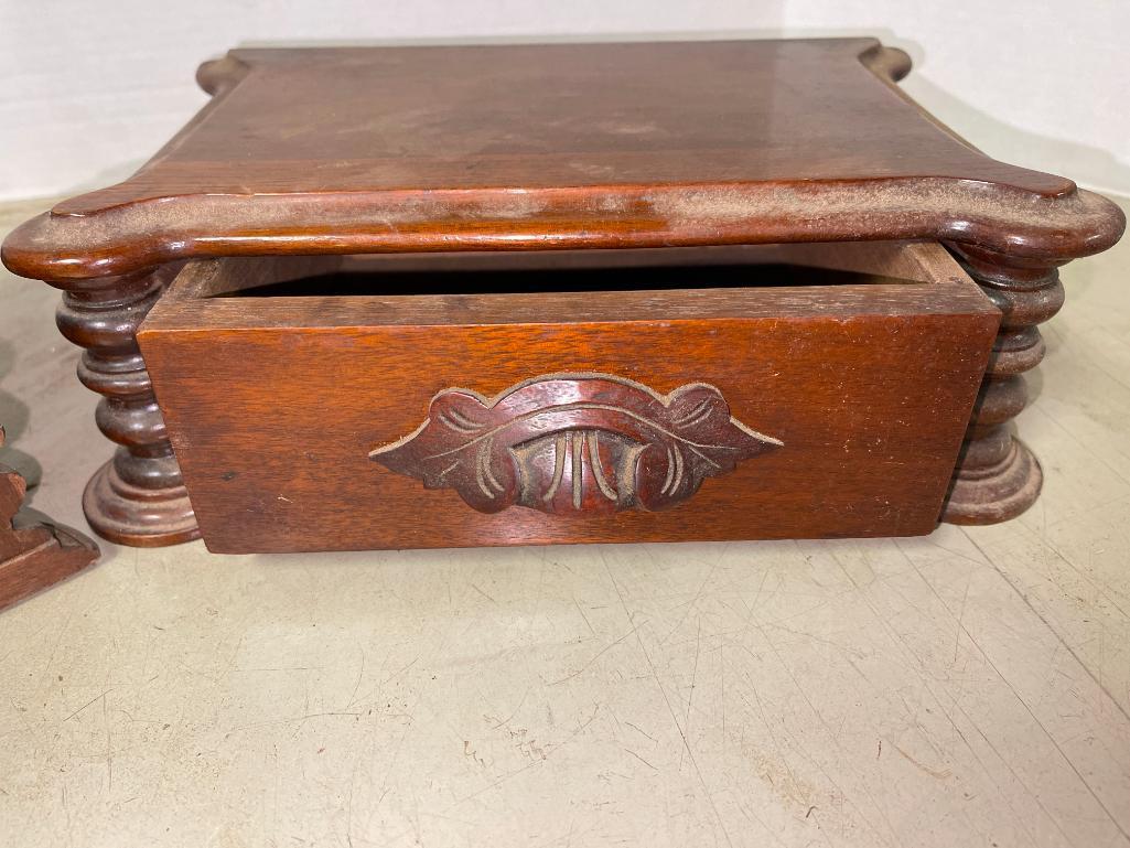Two Decorative Wooden Drawers and One Wooden Box