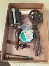 Misc Treasure Lot Incl Pulleys, Bicycle Pedals and More