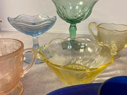 Group of Vintage Colored Glass