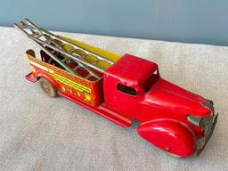 Vintage Metal Toy Fire Engine