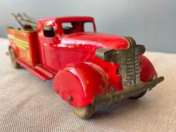 Vintage Metal Toy Fire Engine