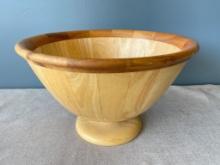 Clay Art Wood Turned Pedestal Bowl