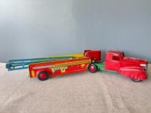 Vintage Tin Toy Fire Truck