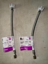 Two Reliabilt 12" Stainless Steel Supply Line 7/8" BC and 3/8" OD COMP for Toilet New w/Tag