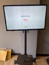 32" Insignia FireTV w/Remote on Adjustable Rolling Stand Model #NS-32F201NA23