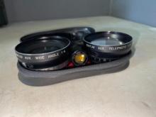 Two Suntar Camera Lenses Wide Angle and Telephoto 1:4 w/Caps and Tele-Wide Finder