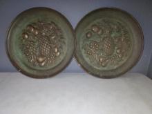 Believed to be Two Embossed Pineapple Copper Wall Decor