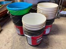 Group of Plastic Buckets