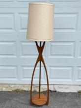 Vintage Wooden MCM Floor Lamp