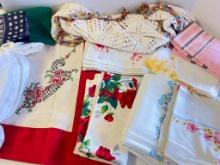 Group of Vintage Table Clothes and Other Linens