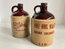 Group of 2 Stoneware Ehrle Brothers Winery Jugs